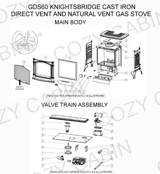Knightsbridge Cast Iron Direct & Natural Vent Gas Stove (GDS60) #GDS60
